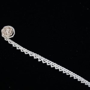 Ivory Cotton Lace Trim with Simple Caret Pattern