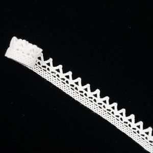 White Cotton Lace Trim Caret Small Shape