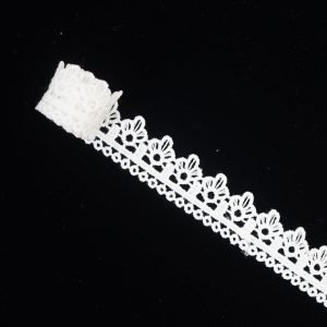 White Lace Trim Guipure Caret Crown