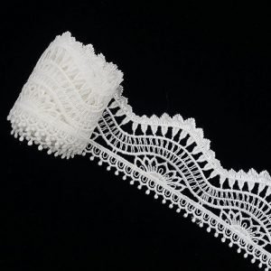 White Lace Trim Sea Wave Pattern