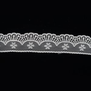 White Tulle Arrow Flower Lace Trim 1