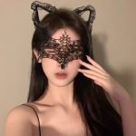 black-lace-half-face-mask-with-hollow-out-design B16 Black