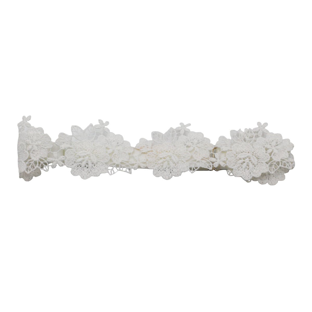 White Water-Soluble Lace Flower Wedding Garter Sexy Thigh Band 5