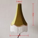 Fabric Lampshade Desk Lampshade Victorian Lampshade with Fringe Green Extra-high
