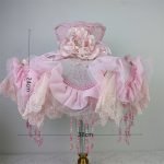 Fabric Lampshade Desk Lampshade Victorian Lampshade with Fringe Pink Large European