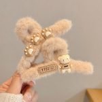 French Hair Claw Clip, Chic And Simple Hair Clip Accessory For Women bear with cat paws