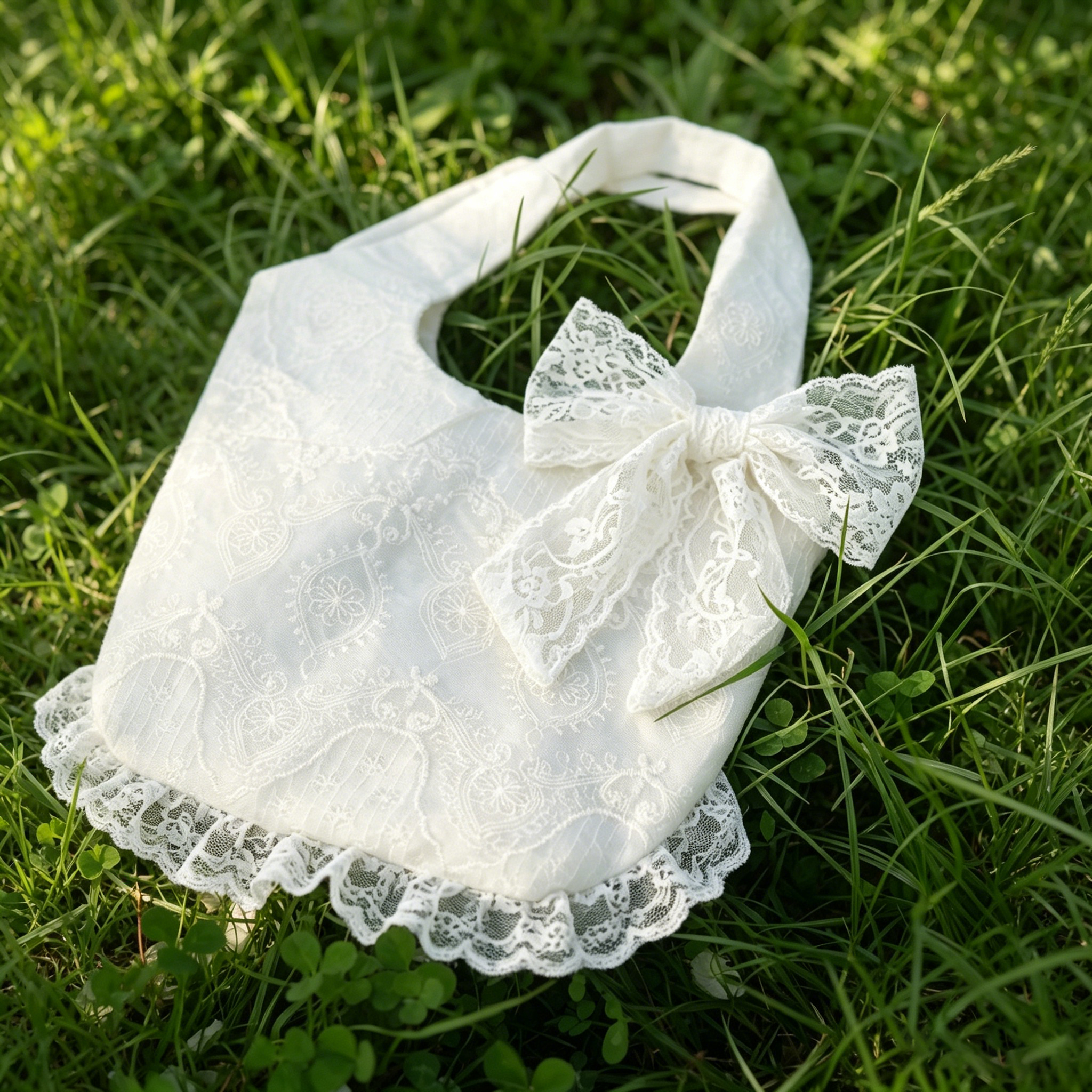 Bow Bag - Lace Tote with Scarf - Image 8