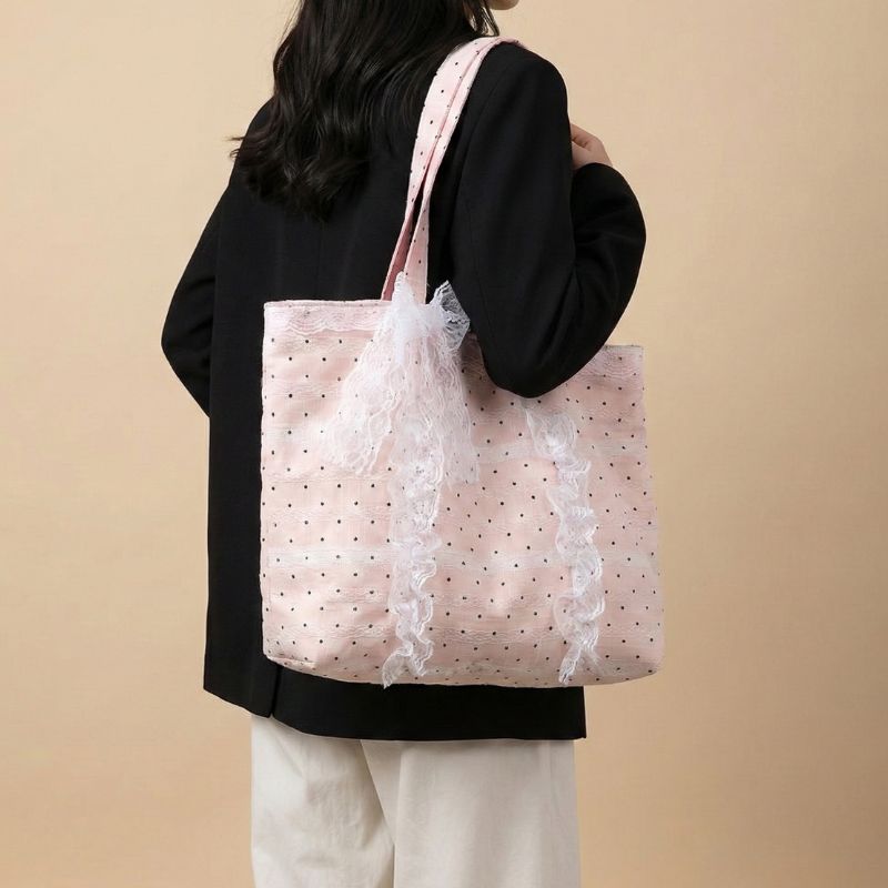 The Retro Polka-Dot Canvas Tote
